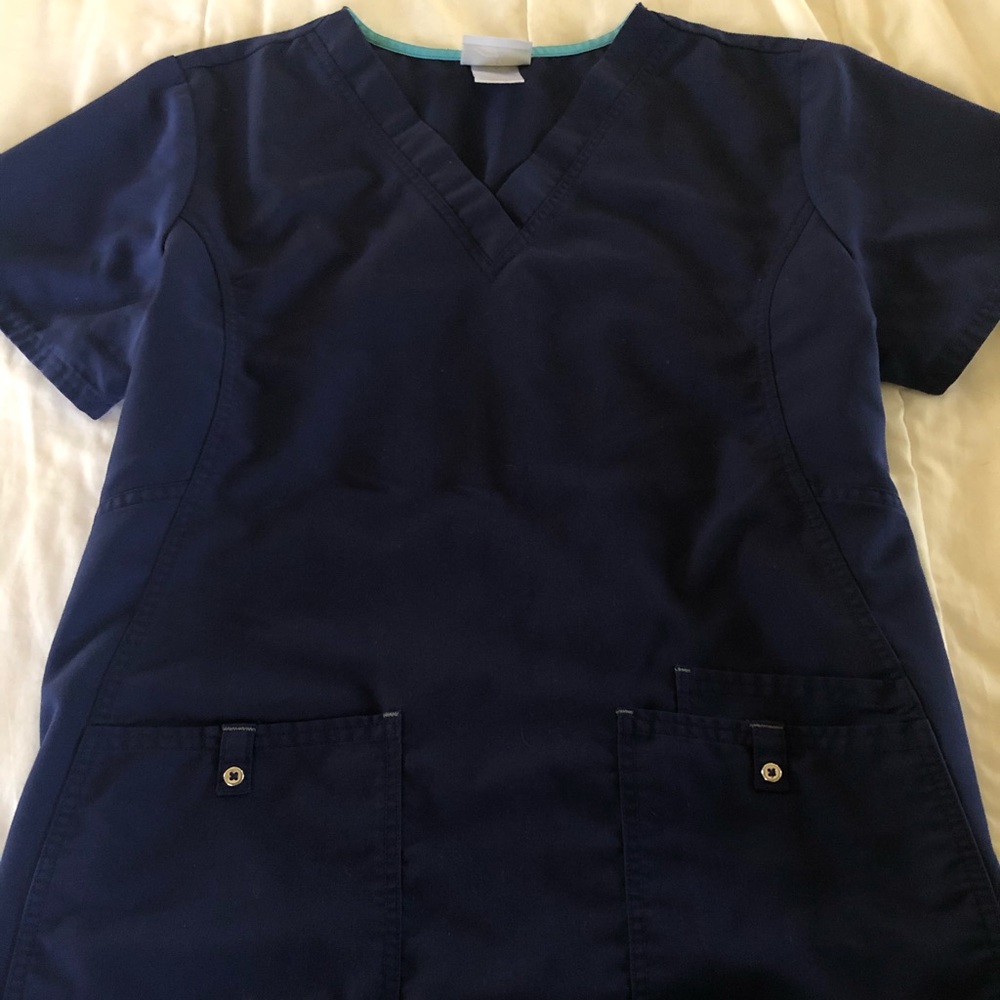 Navy Blue Scrub Top